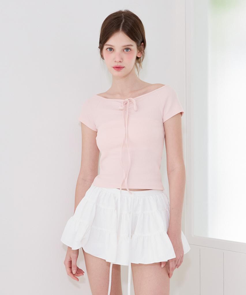Alkialka Puffy Mini Skirt (Ivory)