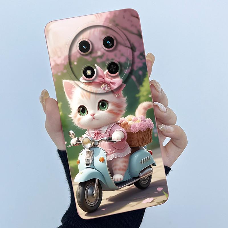 For Honor Magic 7 Lite Case Cute Cartoon Liquid Silicone Camera Lens Protector Phone Cases For Honor Magic7 Lite 5G Back Cover