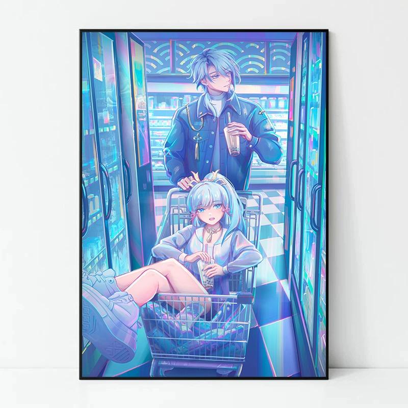 Popular Games Genshin Impact Character Anime Posters and Prints Canvas Printing Wall Art Picture for Living Room Home Decoration