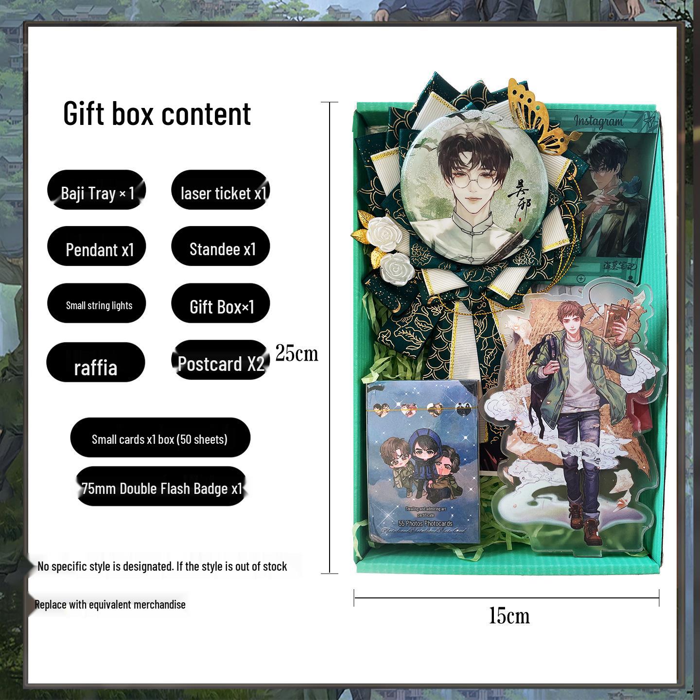 Anime Badge Pendant & Standee Set - Wu Xie, Zhang Qiling, Xie Yuchen Characters - Perfect Student Christmas Gift Gift Box