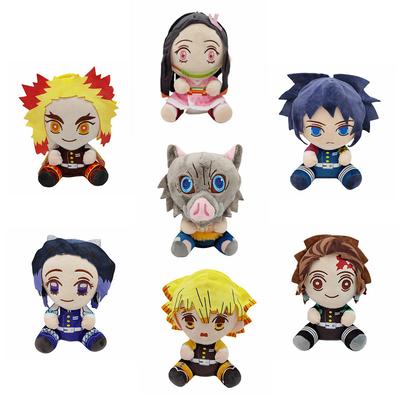 Anime Peripheral Sitting Posture Ghost Slayer Plush Toy Butterfly Ninja Bean Charcoal Jiro Doll