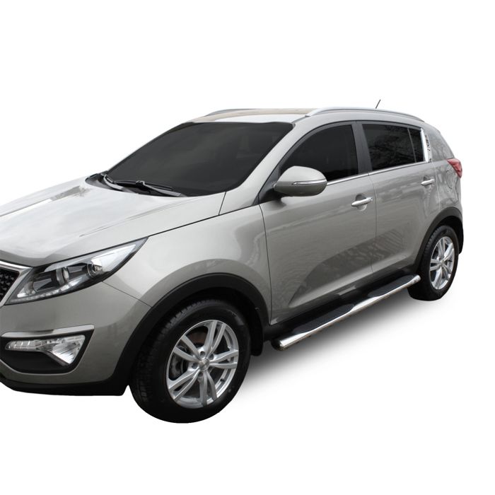Marche-pieds latéraux - JJ-AUTOMOTIVE - Kia Sportage 2010-2015 - 2 pièces - Noir - Avec fixations