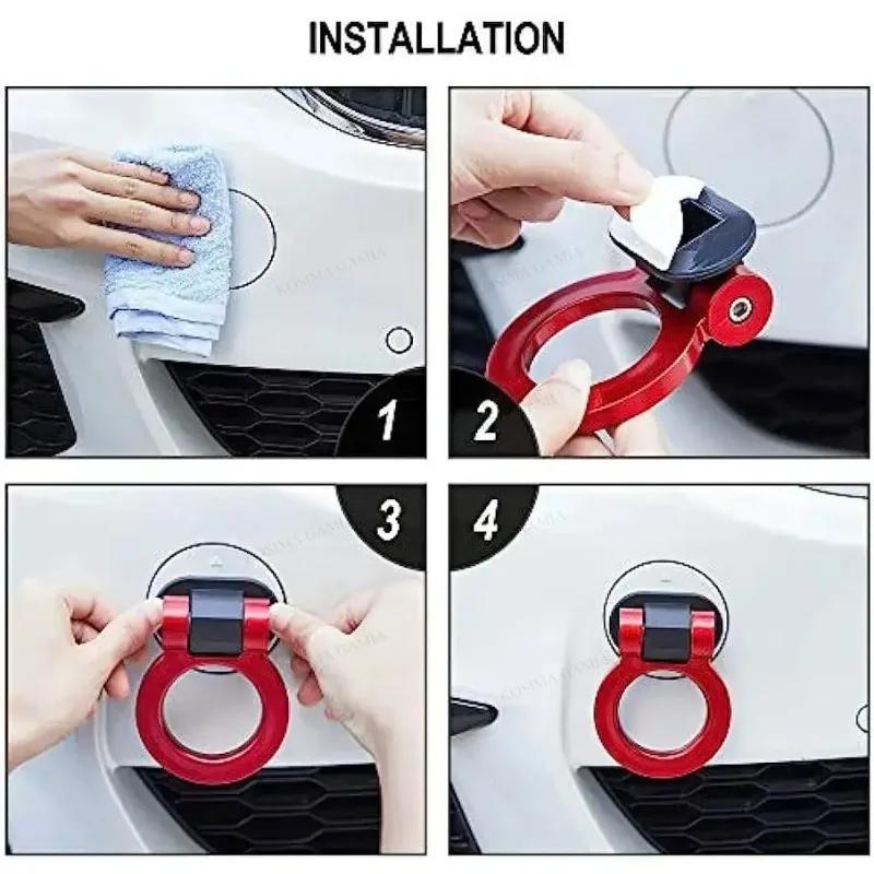 New Car Bumper Trailer Hook Sticker Decoration Simulation Tractor Tow Hook Shape Trailer Simulation Racing Ring Vehicle Tow Hook