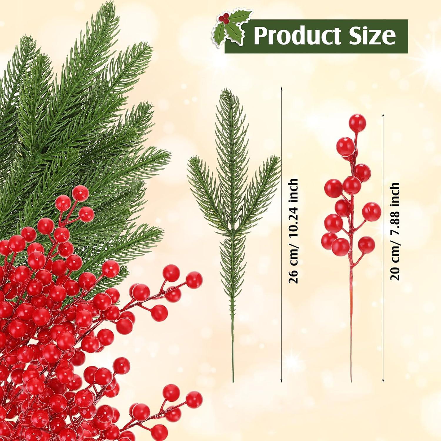 

6/12Pcs Christmas Decoration Artificial Pine Needle Berry for Home Decor Xmas Tree 2025 New Year Navidad Ornament Party Supplies 6Pcs ягодный