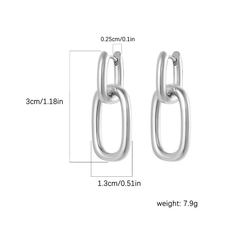 Trendy Electroplated Oval U-Shaped Copper Earrings for Women