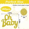 160 Pieces Baby Shower Gold Confetti Glitter Gold Party Table Decorations Crown Circle Dots Confetti Baby for Trottie Shower Parties
