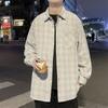 Autumn Shirt Men'S Korean Style Trendy Loose Checkered Shirt Jacket Long Sleeved Top