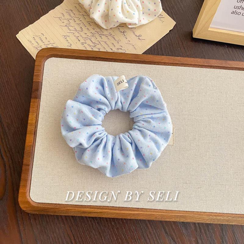 Soft Knitted Collection Autumn Winter Sweet Scrunchie Polka Dot Floral