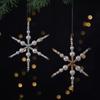 Christmas Tree Hanging Ornament with Faux Pearls Styling, Elegant Holiday Decors for Branches, Window, and Home Accents