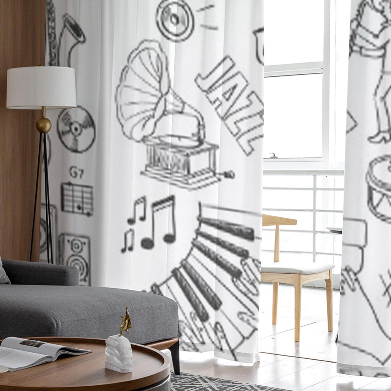 Музыкальные тюлевые шторы для гостиной — фото 3