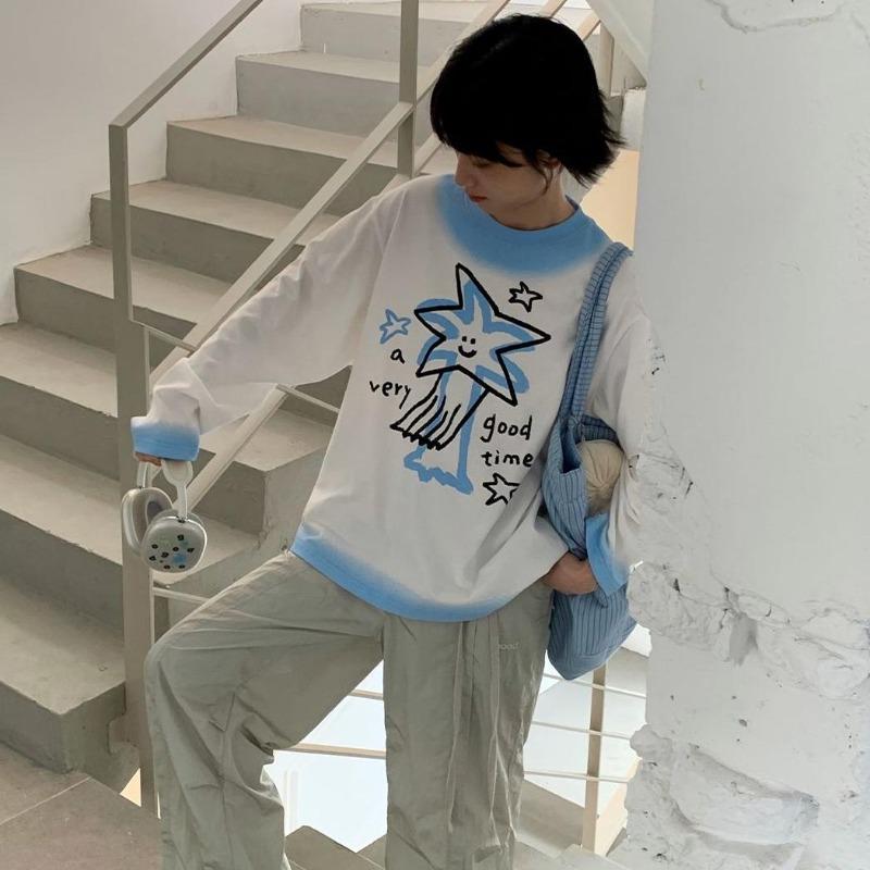 2KWEIRD Harajuku Kawaii Sweatshirts Women Oversize Cute Anime Graphic Pullovers Star Girl Y2k Japanese Fashion Female Streetwear