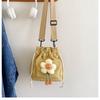 Cute Girl Crossbody Bag Casual Shoulder Bag Women Japanese Minimalist Drawstring Bucket Bag New Floral Design