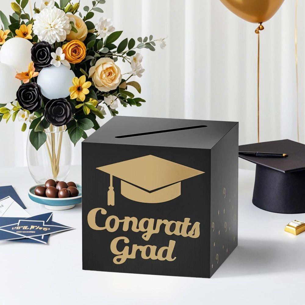Black Golden Graduation Voting Box DIY Congrats Grad Card Box  Class of 2026