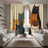 2D Flat, 2Pcs, 2D Flat Printing Curtains, Multicolored Cats Pattern. Home Decor Animal Themed Soft Colorful Rod Pocket Sheer Fab