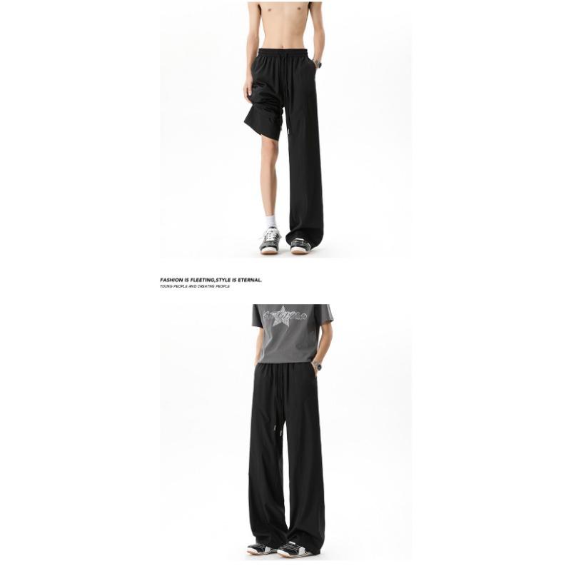Mens Summer Thin Breathable Loose Casual Long Pants For Sports Commuting
