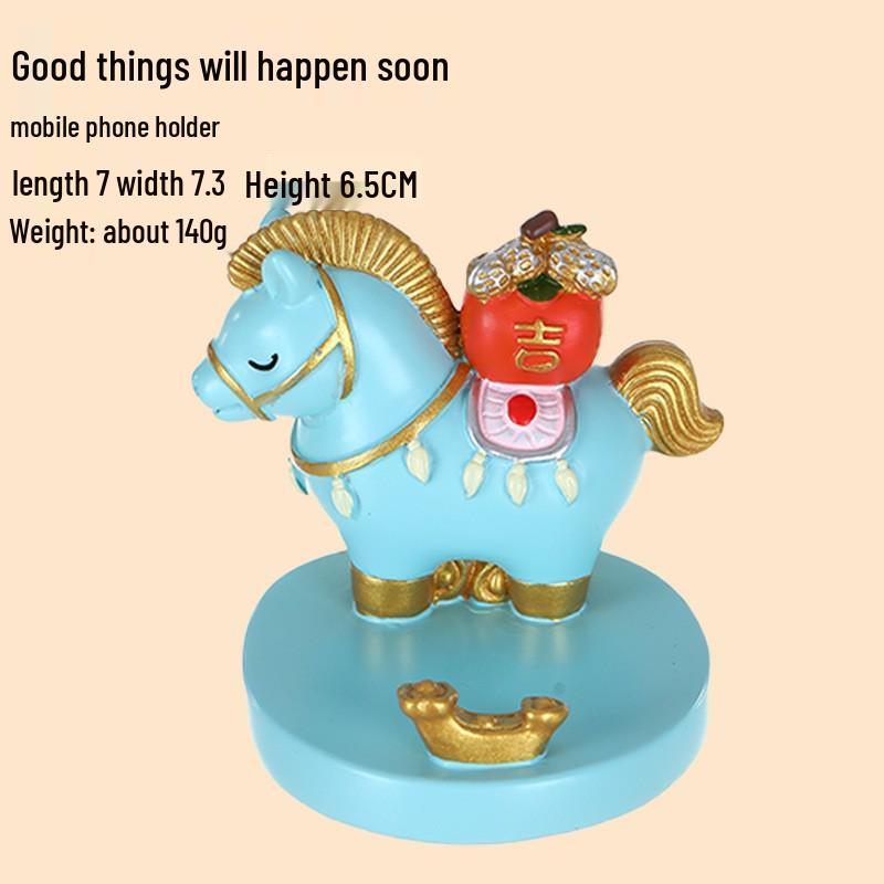 Guochao Year of the Horse Desktop Ornament: Zodiac Horse Office Mascot & Creative New Year Gift