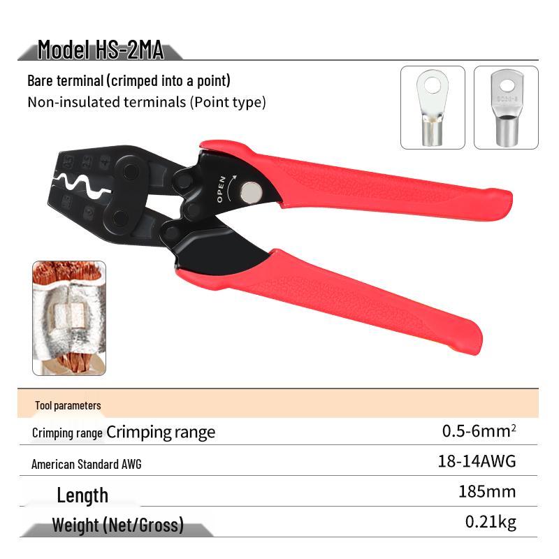 Ratchet Crimper for OT/SV/Ring/Fork Copper Wire Terminals