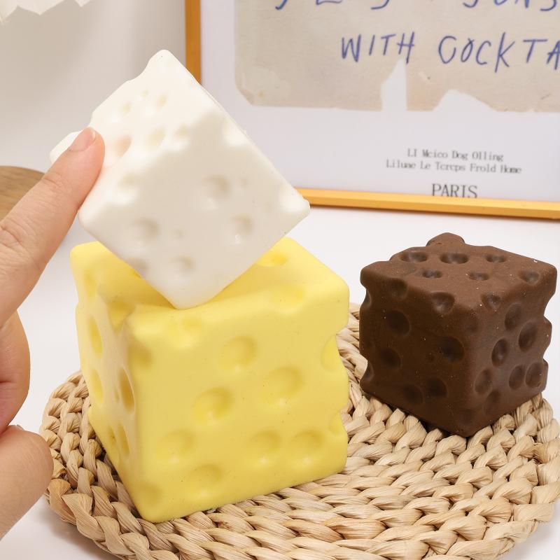 Stress Relieving Squishy Cheese Decompression Soft Butter Soft Relief Squeeze Ball Simulated Soft Chocolate Relief Ball Ornament