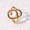 Simple Geometric Stainless Steel Ring Unisex Fashion Jewelry Line Wrapping Gold Plated Adjustable Rings Couples Gift Items