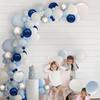 MIMIGO Balloon Arch Kit, 94Pcs Navy Blue Silver White Balloons and Silver Confetti Balloons Garland for Wedding Graduation Baby Shower Anniversary Bac
