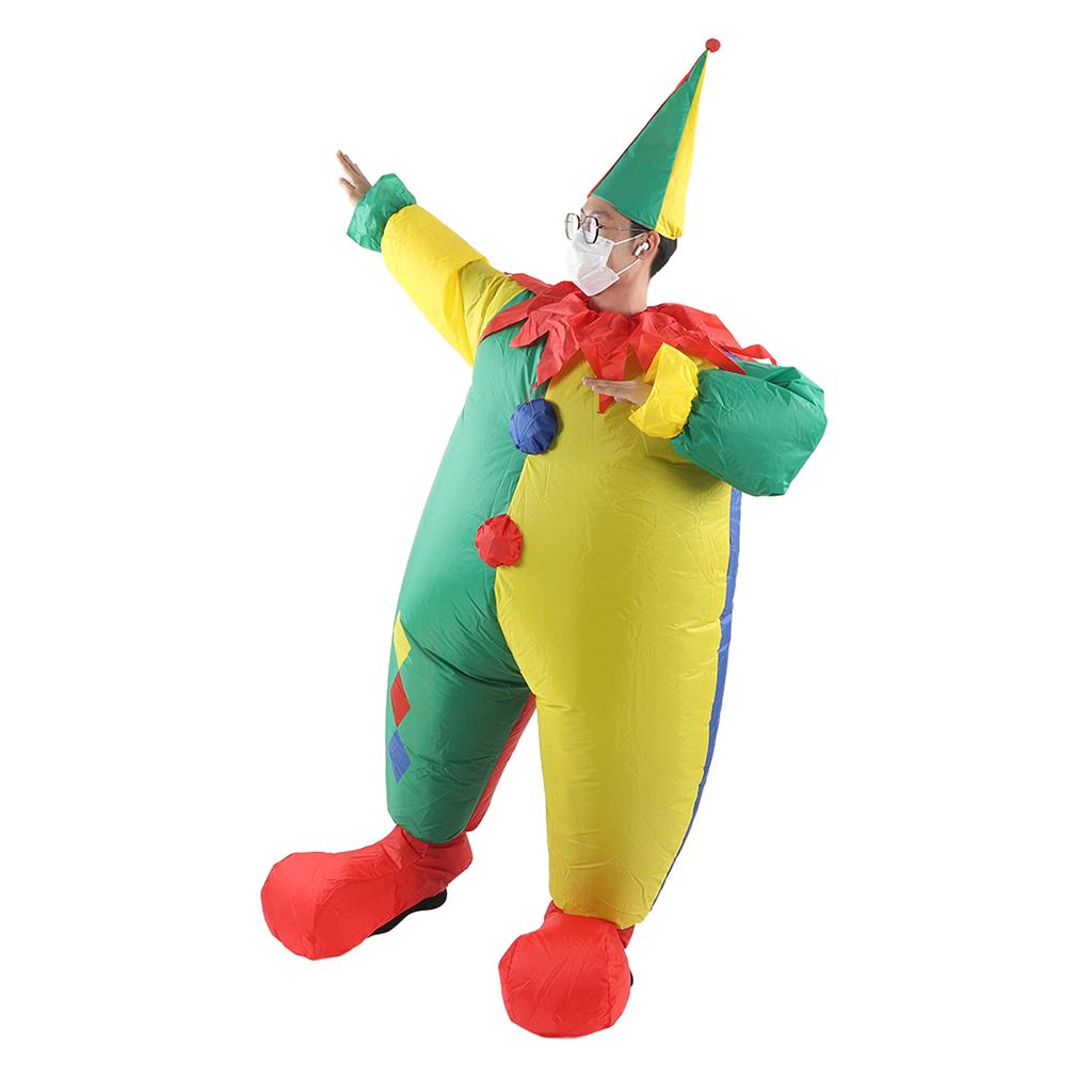 Inflatable Clown Costume for Adult Waterproof Blow Up Funny Joker Costume Jumpsuit for Halloween