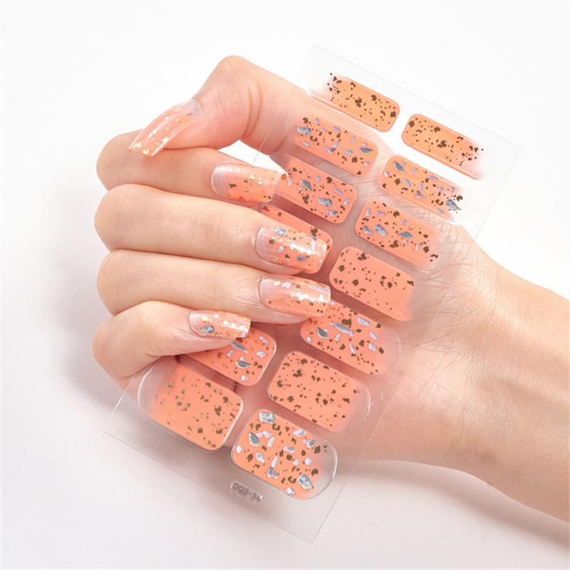 Pegatinas de Uñas de Cobertura Completa Esmalte de Uñas de Moda Decoración de Uñas Brillo Espumoso Autoadhesivas Manicura Diseñador Pegatina de Arte de Uñas