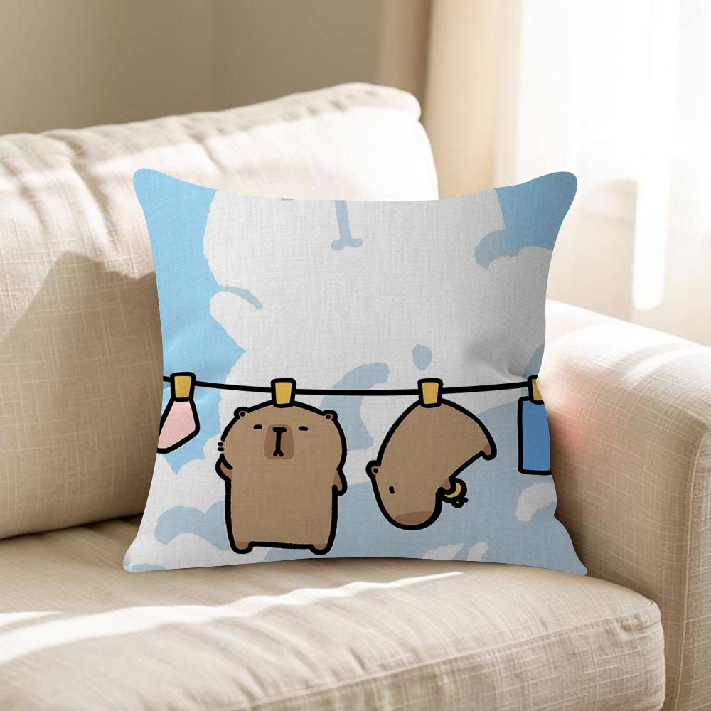 Cute Capybara Cushion Cover Pillowcase Upholstery Sofa Throw Pillow Home Decor Pillowcas