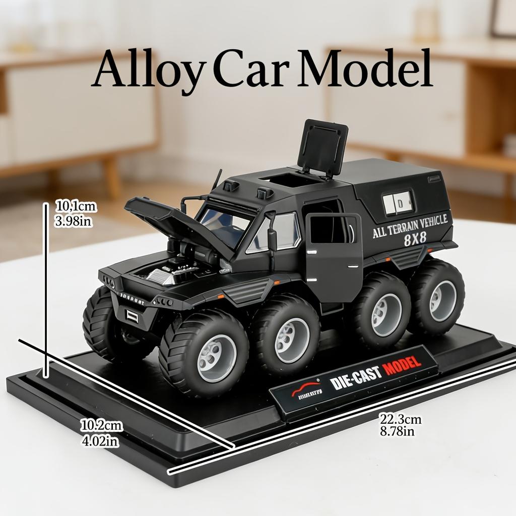 1:24 Legierte Automodelle Russischer Avtoros Shaman 8*8 Diecasts Geländewagen mit Licht und Sound Rückziehfunktion SUV für Jungen Geschenke