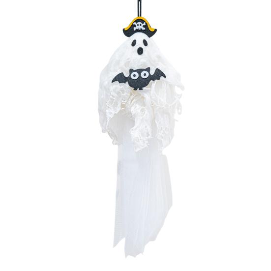 Halloween Hanging Ghost Decoration Spooky Flying Pirate Ghost Holding Pumpkin/Bat/Spider for Indoor And Outdoor Tree Decor