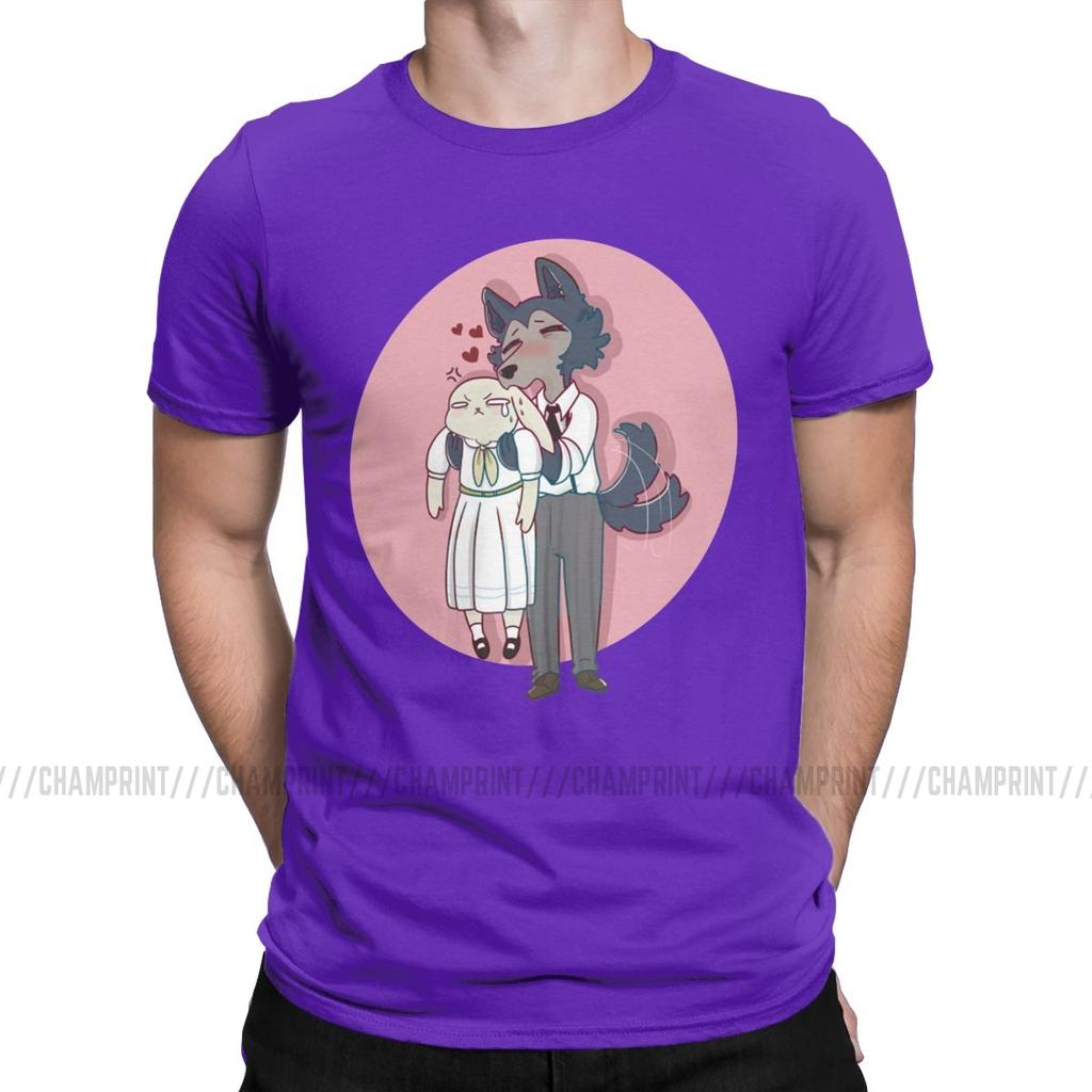 Novità Beastars Legosi Anime T-shirt da Uomo Girocollo Cotone T-shirt Animali Manga Corta