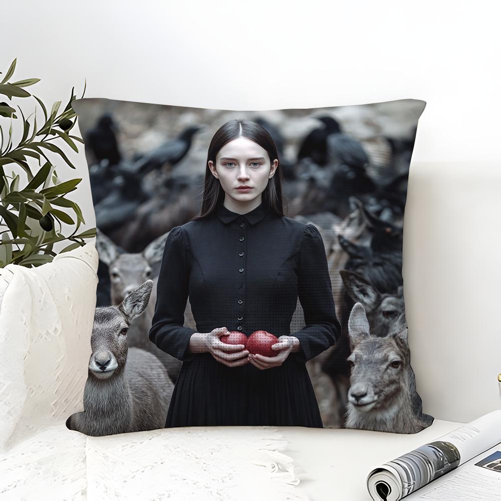 L-Legend Of The Dark Elf Witches & Curses Dark Magical Plague Linen Pillow Case Sofa Home Decor Cushion Cover Cushion Cove