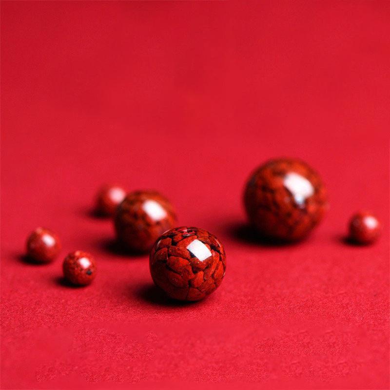 20pcs Natural Raw Cinnabar Round Beads Beautiful Multicolor Beads Handmade Diy Bracelet Necklace Jewelry Handmade Lucky Beads Accessories