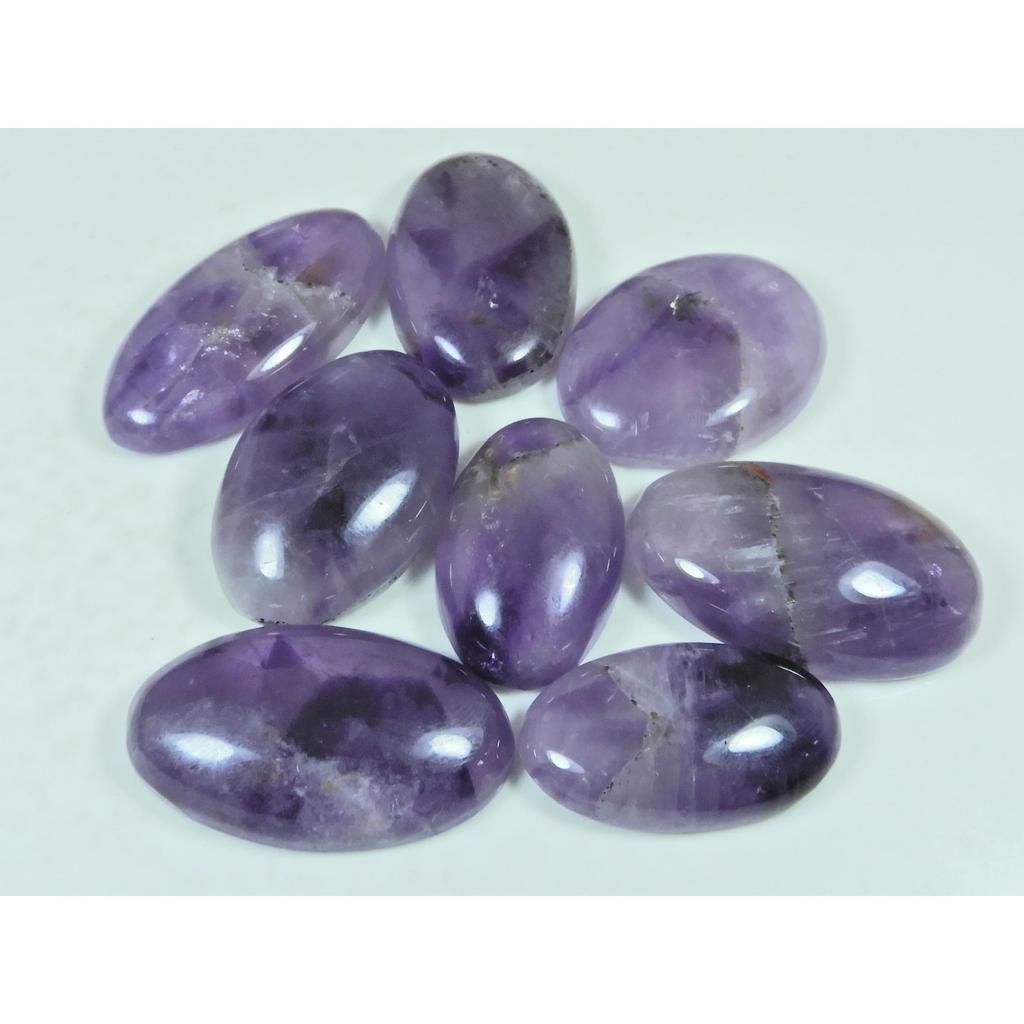 418Cts. Natural Amethyst Lace Agate Oval Cabochon Loose Gemstone 08 Pcs Lot C-3935