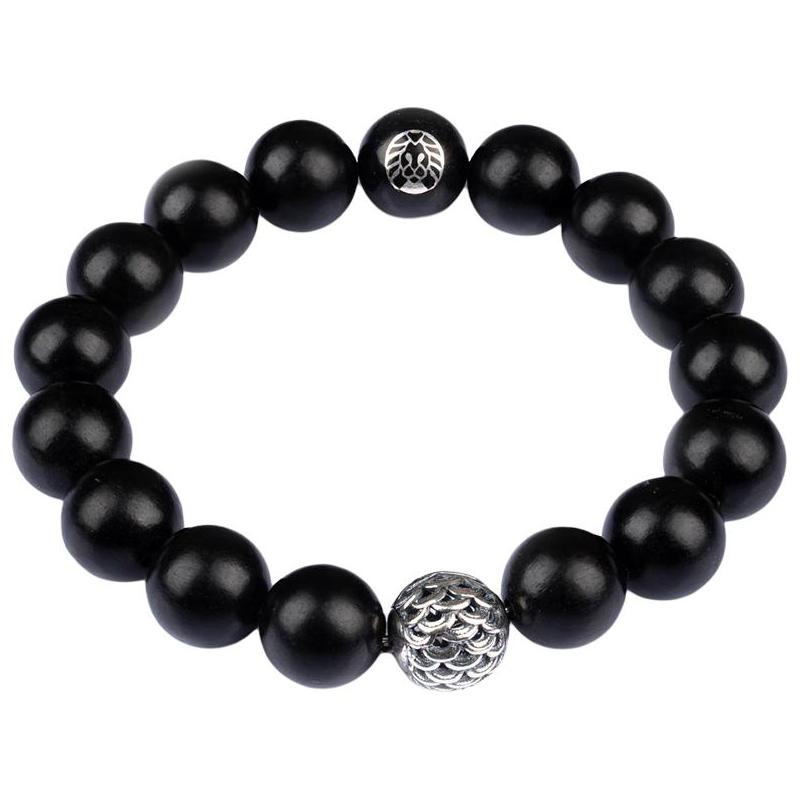 Rastaclat Little lion, if you have a dragon, you will be spiritual. Dragon scales, simple, literary, ancient style, new Chinese style bead RC1TBB00954 чёрный