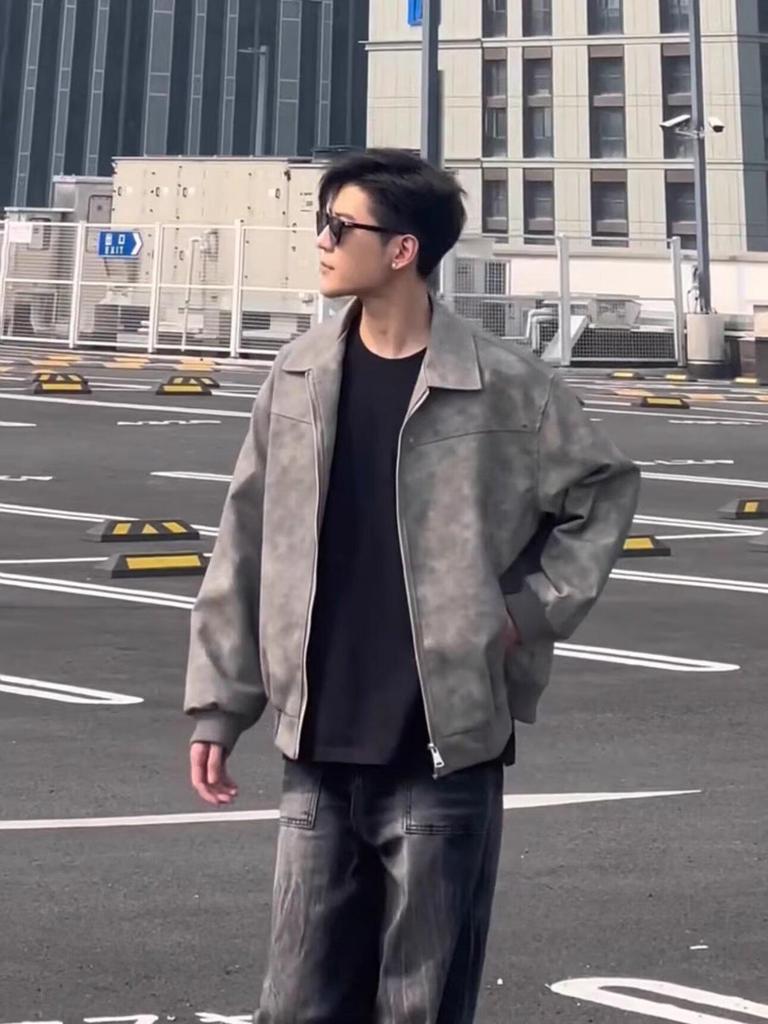 Men's Retro PU Leather Rivet Baseball Jacket - Meilade Spring & Autumn Style Couple Outerwear.