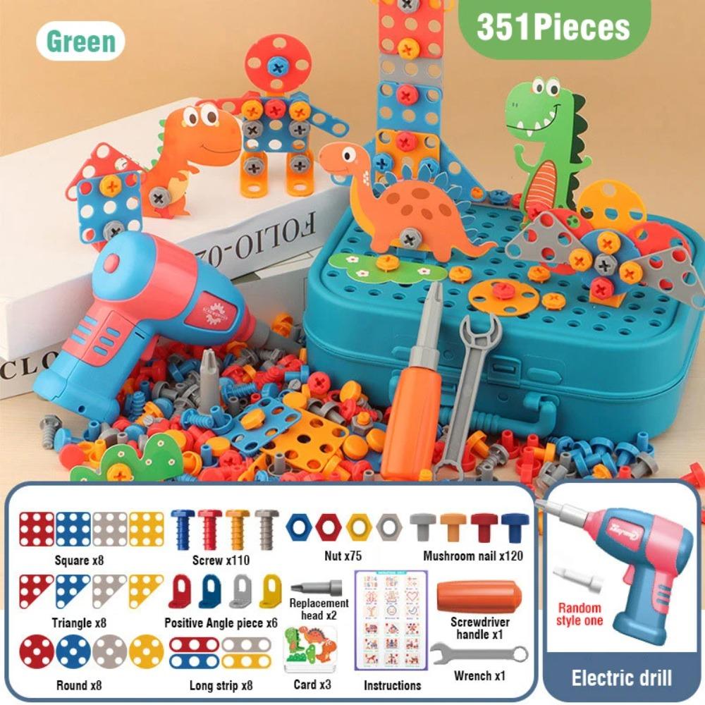 Kids Electric Drill Screw Nut Puzzles Toys Pretend Play Tool Disassembly Assembly Drill Puzzle Toys For Boy Children Gifts