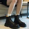 Spring and Autumn Single Boots Retro Round Head Platform Martin Boots Women's Thick Heel Short Boots Chelsea Boots Smoke Boots