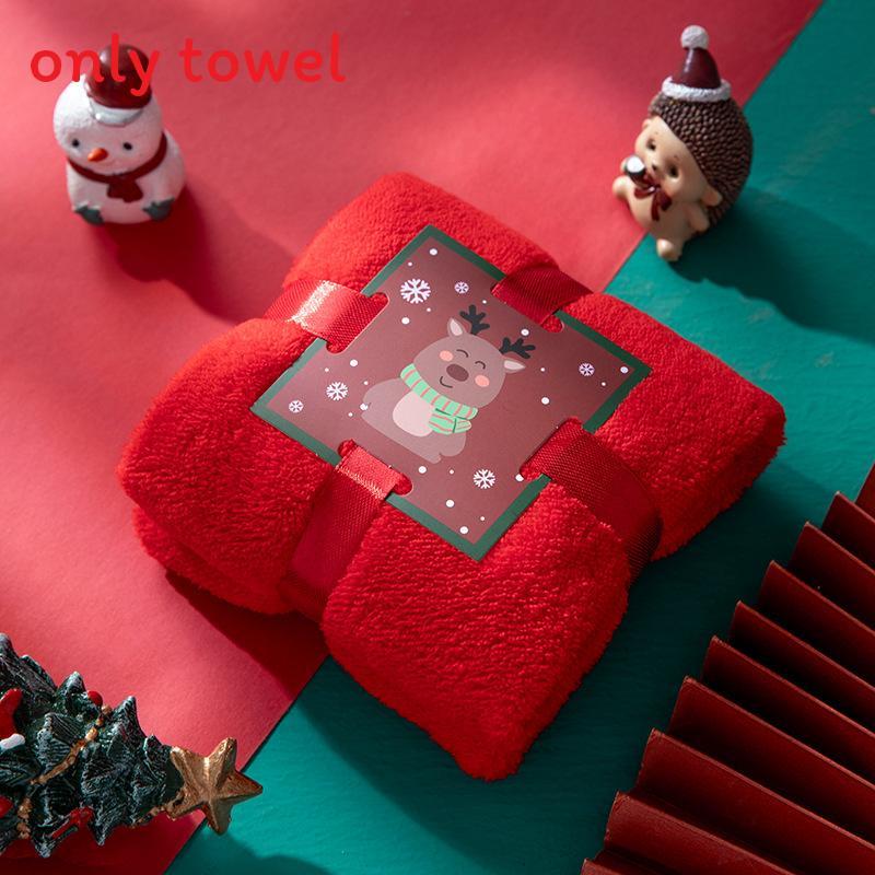 Christmas Santa Claus Towel Gift Set With Coral Fleece For Holiday Celebration