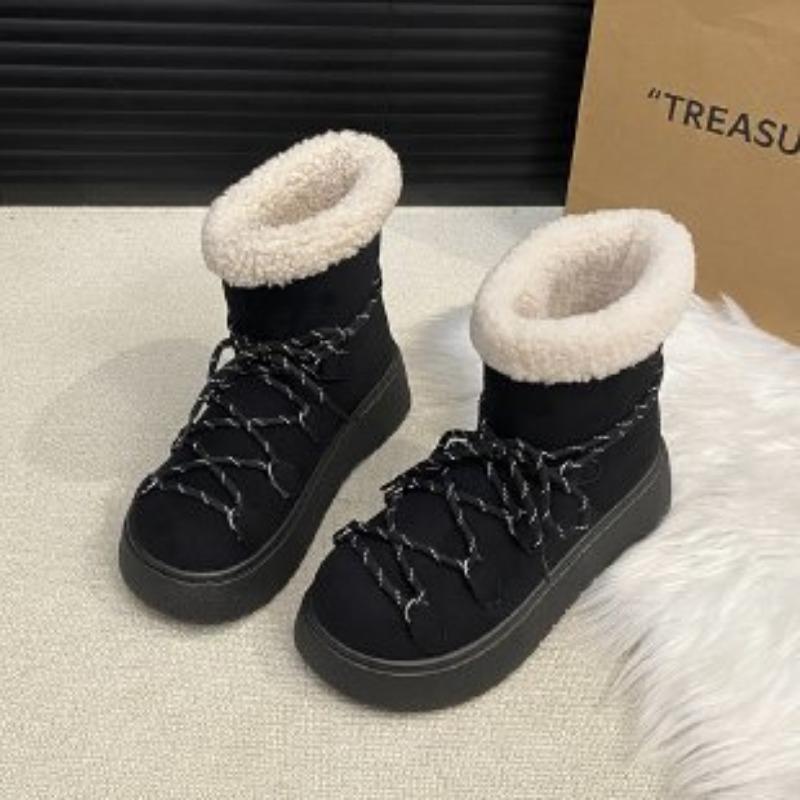 

Женские зимние теплые сноубутсы большого размера, с мягкой подкладкой, водонепроницаемые ботильоны, нескользящая уличная обувь, ботинки для хайкинга, альпинизма, спортивные ботинки 42 чёрный