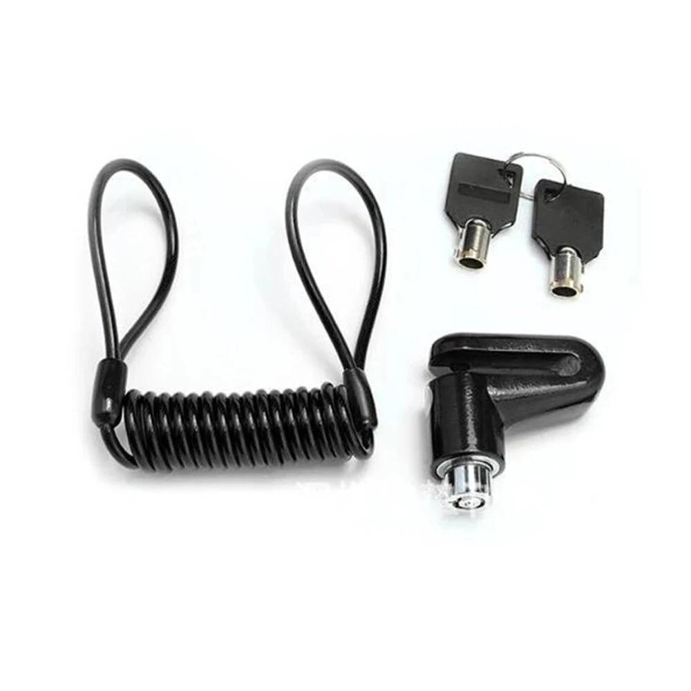 Велосипедный дисковый замок с тросом из стали Велосипед Горный велосипед Мотоцикл Дисковый замок Безопасность Защита от кражи чёрный