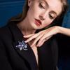 Elegant Hibiscus Flower Brooch, High-end Women's Retro Crystal Flower Brooch, Niche Design Sense Brooch