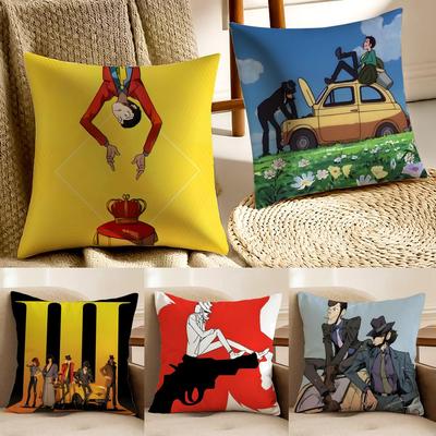 Lupin the Third Anime Cushion Cover Pillowcase Antidustmite Living Room Sofa Decor Cushion Room