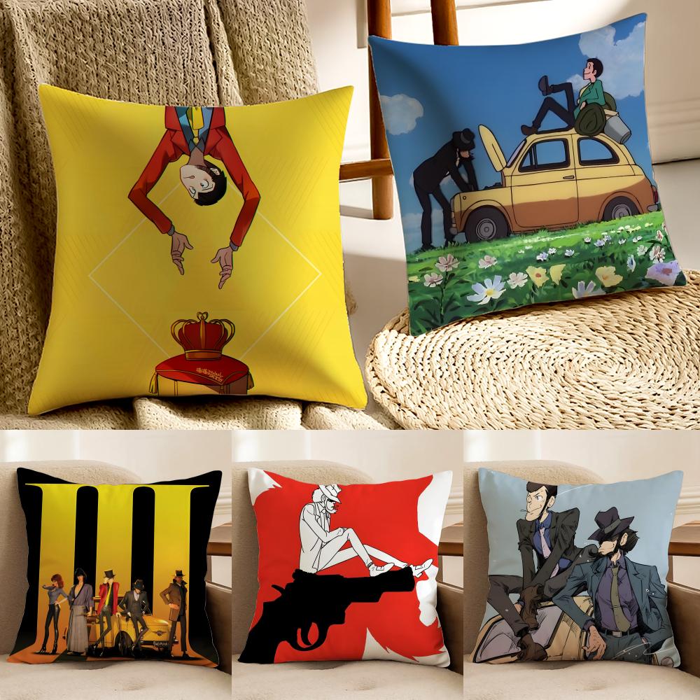 Lupin the Third Anime Cushion Cover Pillowcase Antidustmite Living Room Sofa Decor Cushion Room