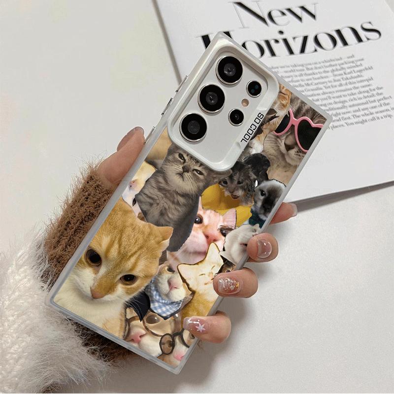 

Crying Cats Combine Memes Soft Phone Case for Samsung Galaxy S24 S25 FE S26 Edge S23 Ultra S22 Plus S21 + Shockproof Cover Back Samsung S26