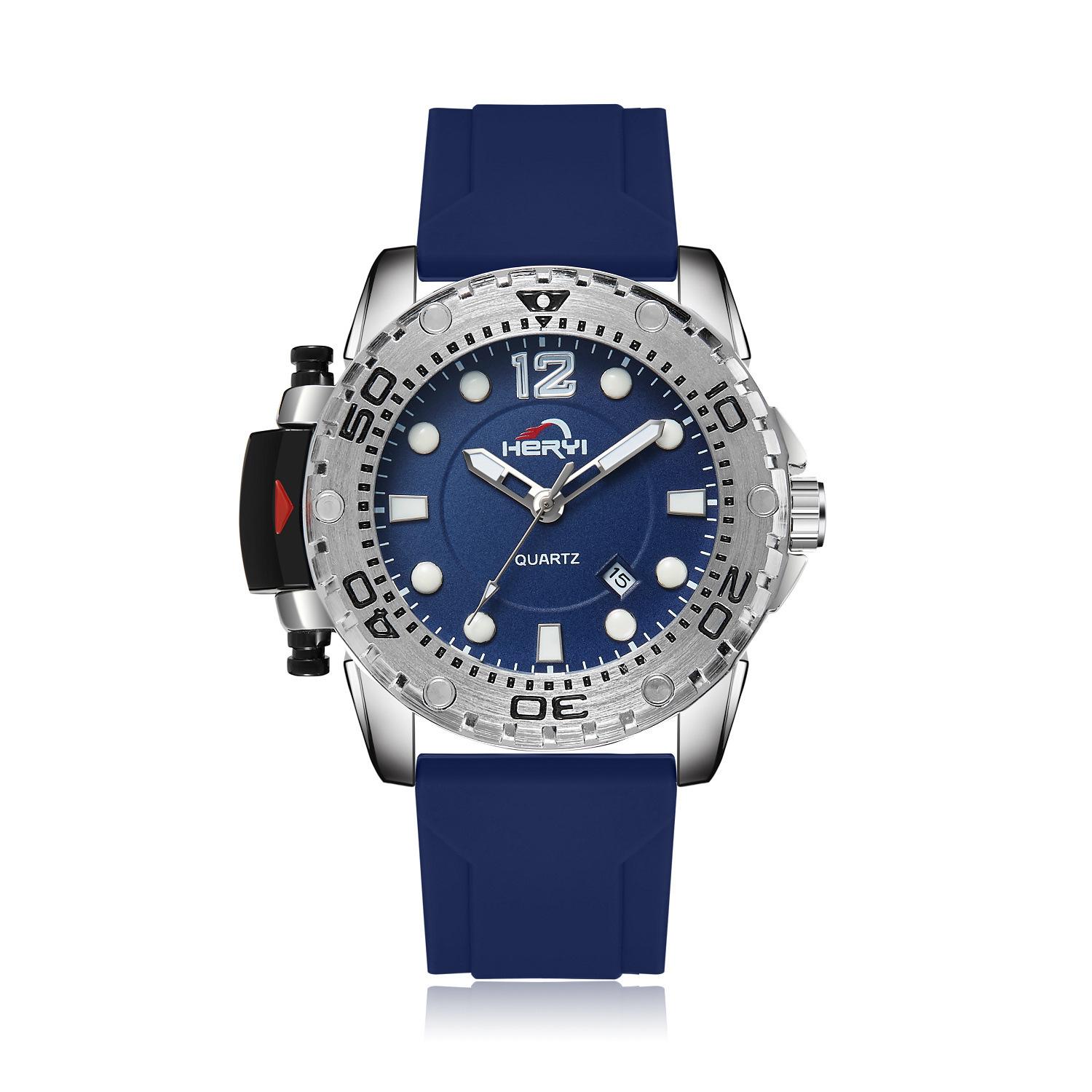 

Новые кварцевые мужские часы модные часы календарь водонепроницаемые силиконовые часы