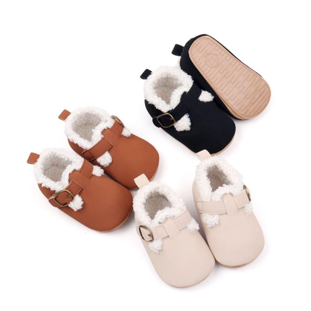 Fleece Lining Baby Walking Shoes Winter Soft-soled Prewalker Cute First Walker Shoes Outdoor