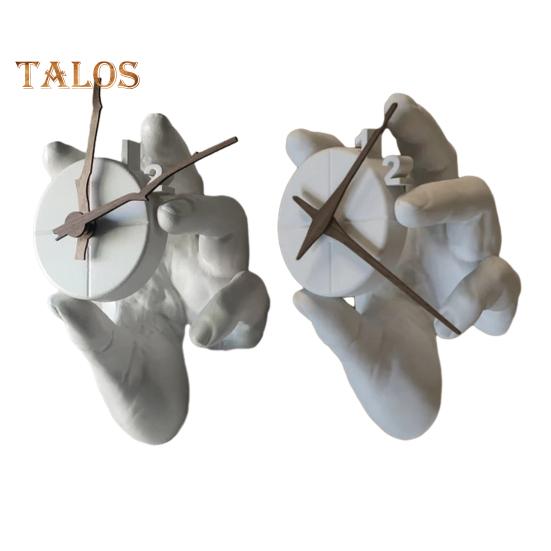 3D Clock Hands Wall Decor Quartz Mechanism Clock Resin Wall-Mounted Hand Statue Clock for Living Room Bedroom Decoration