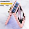 Samsung Z Flip 5 Magnetic Foldable Frosted Ring Holder Case - Anti-drop Protective Cover for Couples