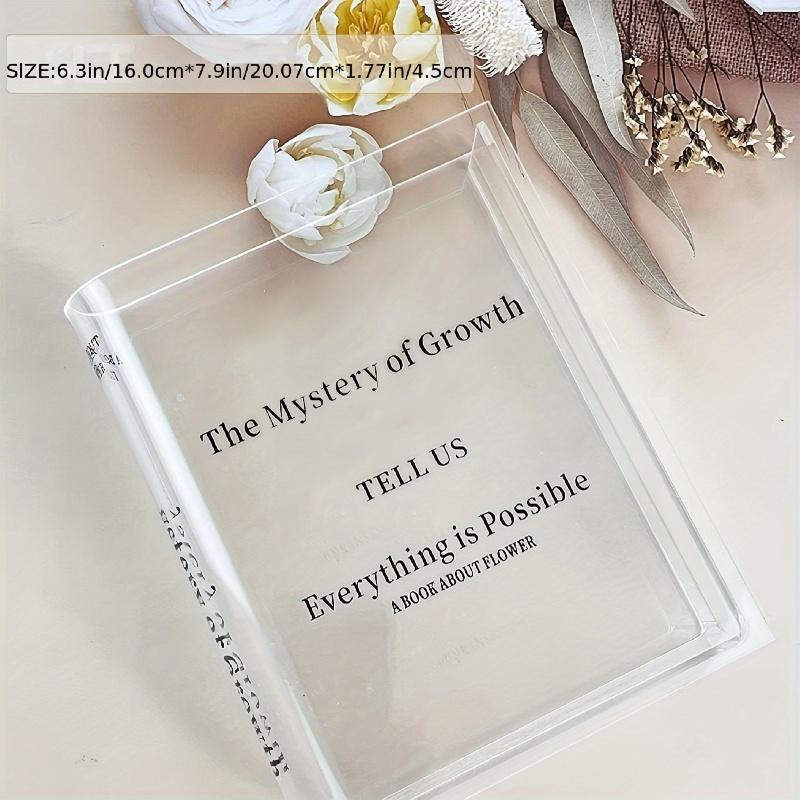 Transparent Acrylic Vase Transparent Book-Shaped Vase Suitable for Decorating Unique Homes, Bedrooms, and Offices