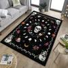 Vintage Skull Moon Phase Floor Mat Non Slip Machine Washable Crystal Velvet Floral Celestial Design Carpet